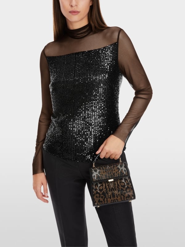 Marc Cain Schlupf-Bluse mit Pailletten Heißer Verkauf
