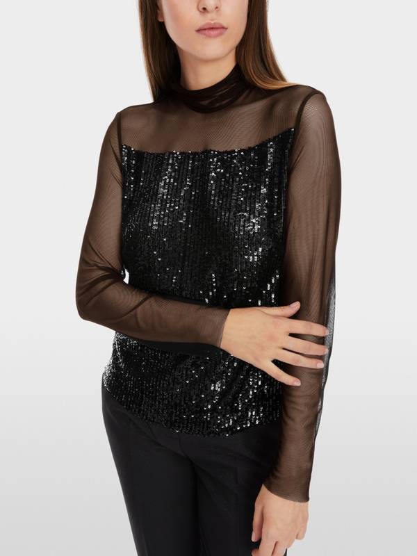 Marc Cain Schlupf-Bluse mit Pailletten Heißer Verkauf