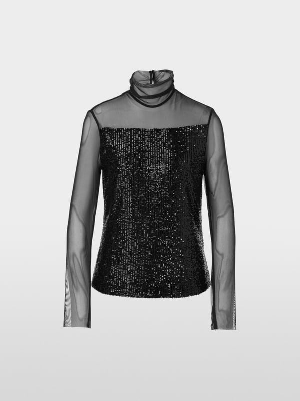 Marc Cain Schlupf-Bluse mit Pailletten Heißer Verkauf