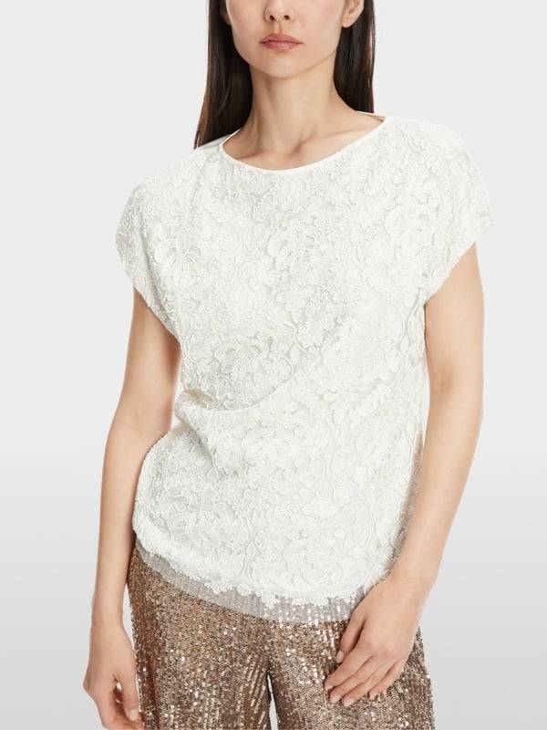 Marc Cain Voile-Bluse mit Stickerei Kauf eins, bekomm eins gratis