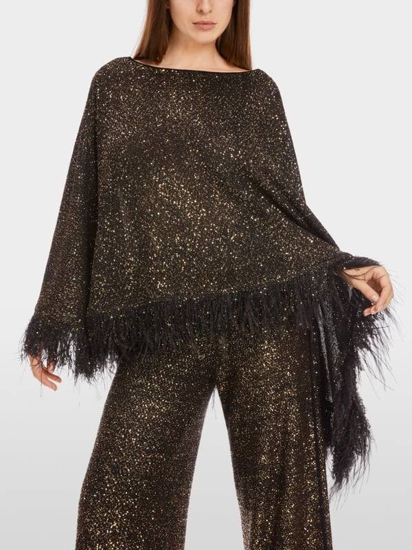 Marc Cain Poncho mit Straußenfedern Letzter Tag