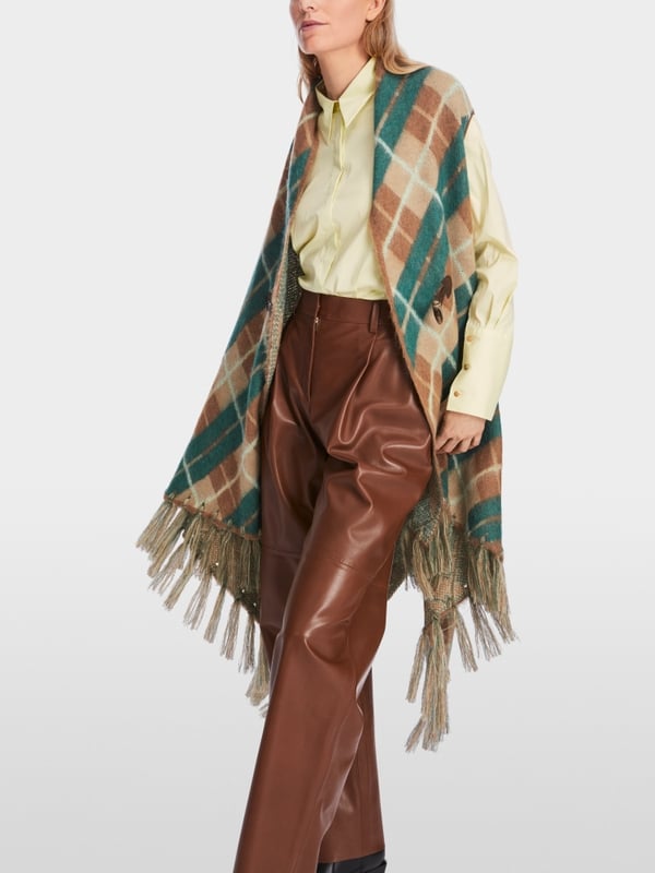 Marc Cain Karo-Cape Knitted in Germany Kostenloser Versand