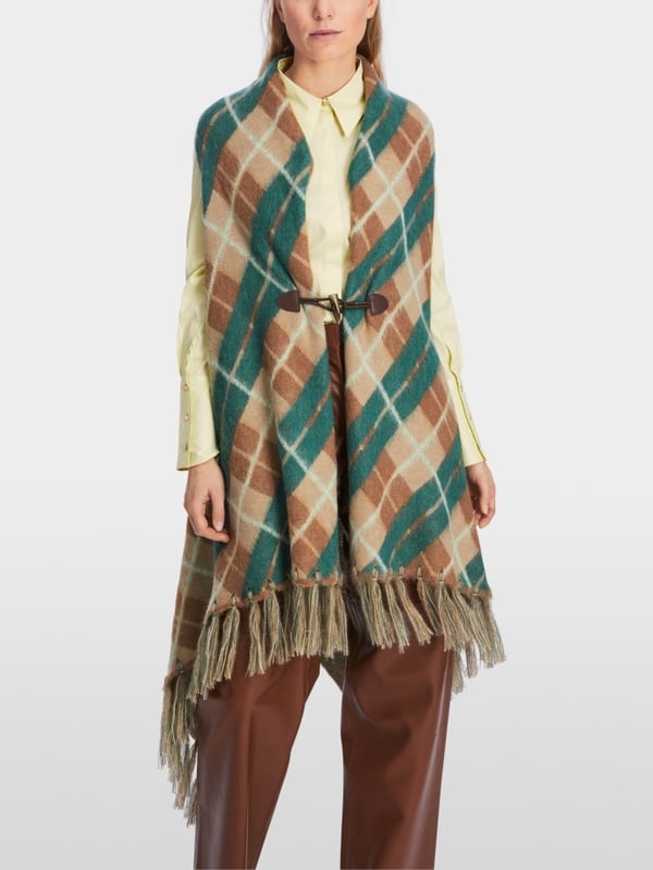 Marc Cain Karo-Cape Knitted in Germany Kostenloser Versand