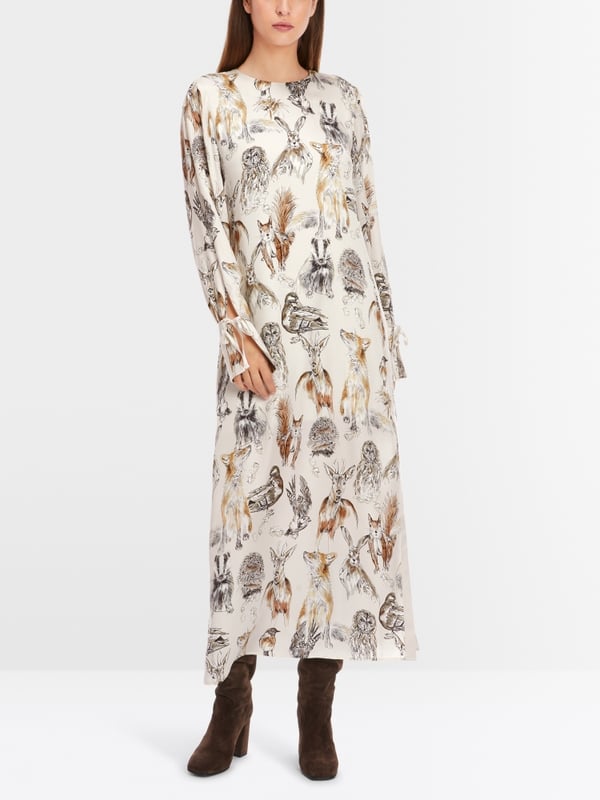 Marc Cain Langes Kleid mit Tierprint Großer Ausverkauf
