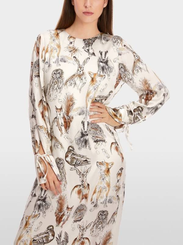 Marc Cain Langes Kleid mit Tierprint Großer Ausverkauf