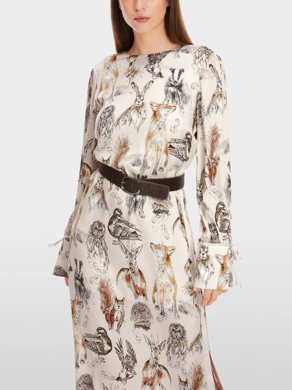 Marc Cain Langes Kleid mit Tierprint Großer Ausverkauf