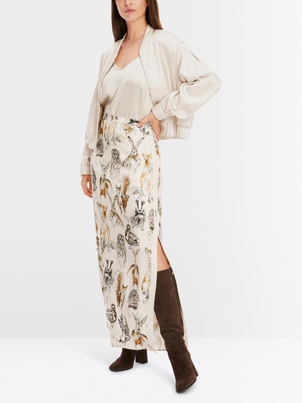 Marc Cain Langer Rock mit Tier-Print Vatertagsangebot