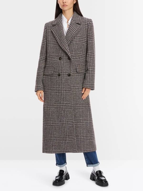 Marc Cain Langer Blazer-Mantel in Vintage-Karo Räumungsverkauf