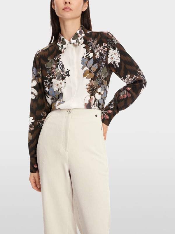 Marc Cain Weite Hemdbluse aus reiner Seide Super Sparpreis