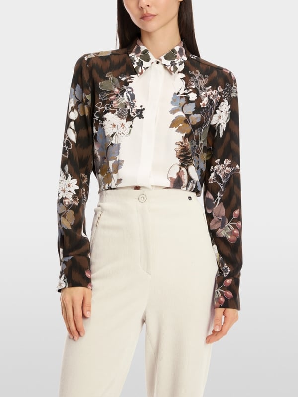 Marc Cain Weite Hemdbluse aus reiner Seide Super Sparpreis