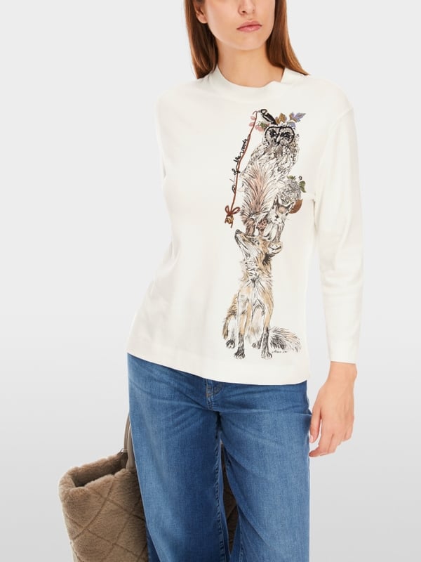 Marc Cain T-Shirt aus reiner Baumwolle Kostenloser Versand