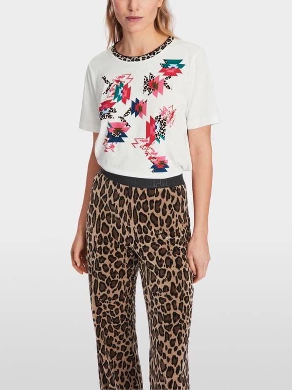 Marc Cain Baumwoll-T-Shirt "Rethink Together" Tiefpreis