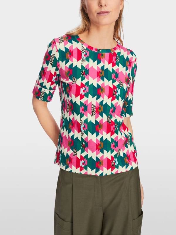 Marc Cain T-Shirt in Baumwoll-Ripp Wochenangebot