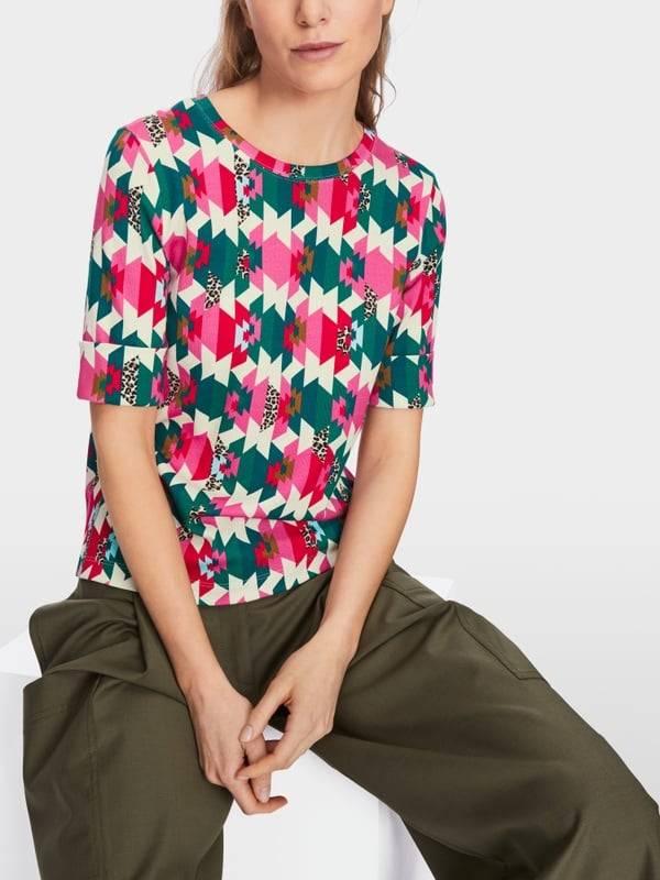 Marc Cain T-Shirt in Baumwoll-Ripp Wochenangebot