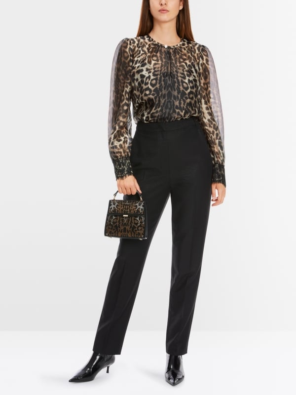 Marc Cain Leo-Bluse mit Spitzen-Details 50% Rabatt für begrenzte Zeit