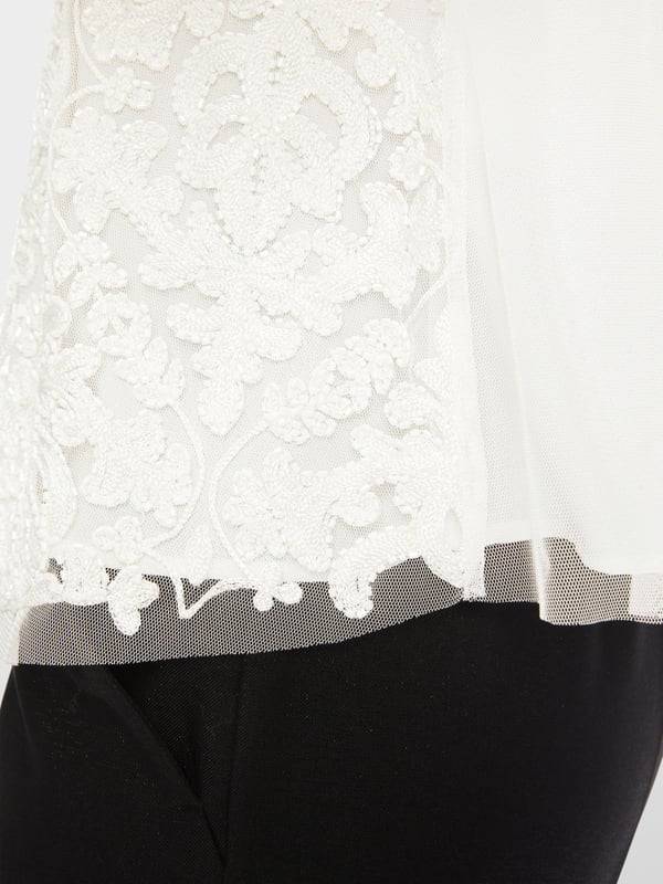 Marc Cain Spitzen-Bluse mit Perlen-Stickerei Outlet