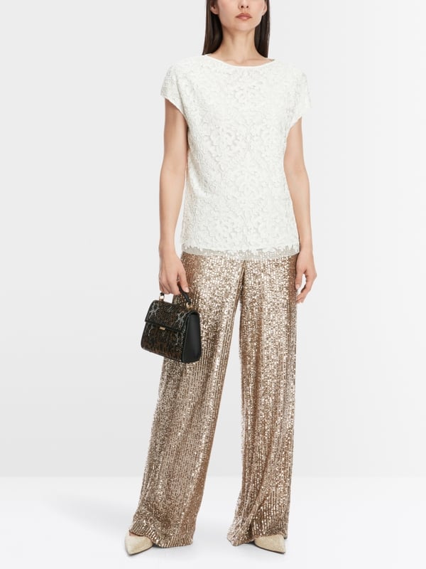 Marc Cain Voile-Bluse mit Stickerei Verkauf