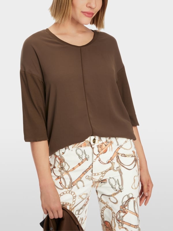 Marc Cain Blusenshirt mit V-Neck Kostenloser Versand