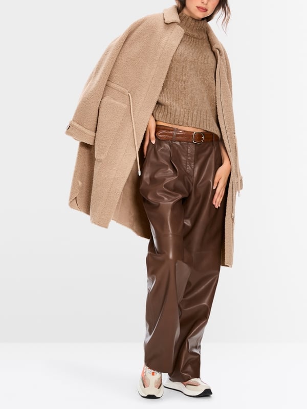Marc Cain Mantel in lockigem Fun Fur Flash Sale