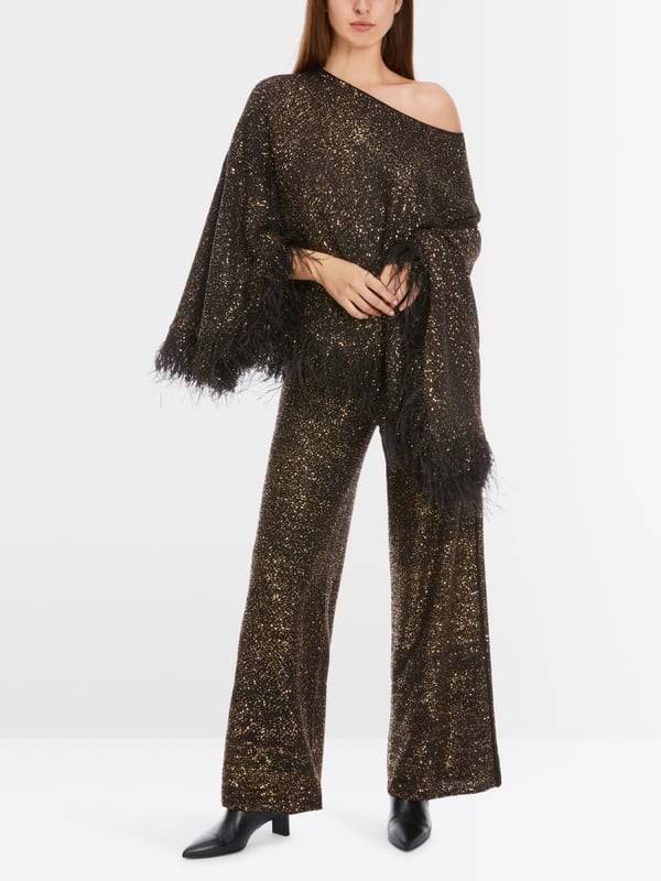 Marc Cain Poncho mit Straußenfedern Online Shopping