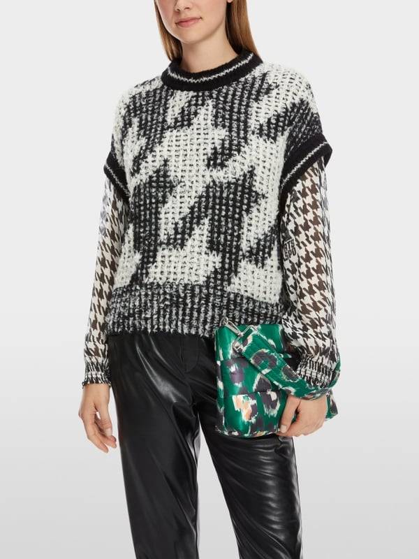 Marc Cain Chickcheck-Pullunder Knitted in Germany Heißer Verkauf