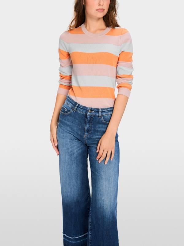 Marc Cain Gestreifter Sweater Knitted in Germany Online Outlet