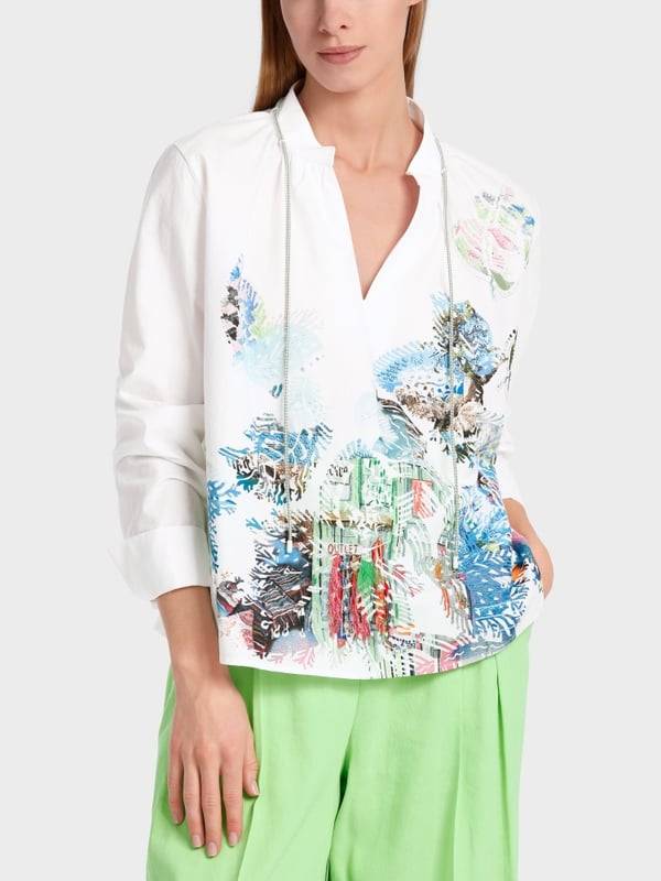 Marc Cain Bluse mit Print und Applikationen Super Rabatt