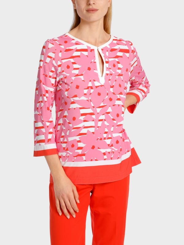 Marc Cain Elegante Bluse mit Overprint Kostenloser Versand international