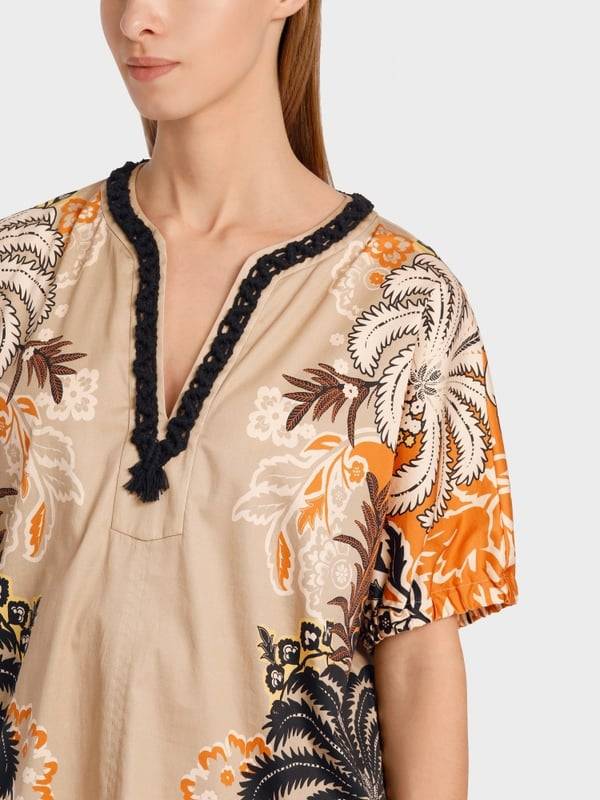 Marc Cain Bedruckte Bluse im Tunikastil Im Verkauf