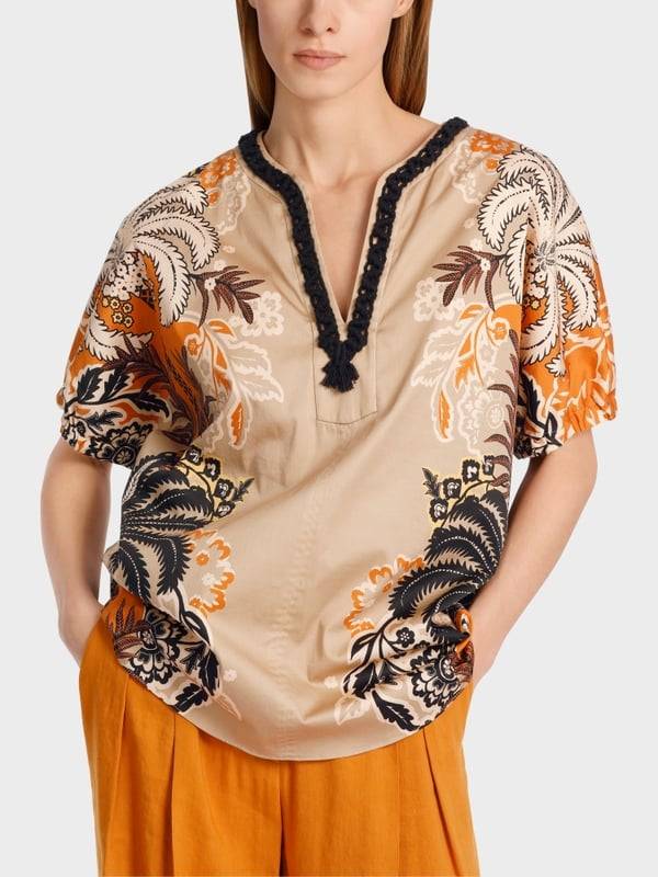 Marc Cain Bedruckte Bluse im Tunikastil Im Verkauf