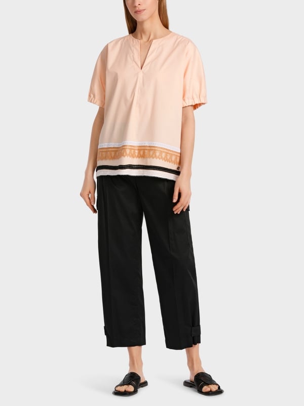 Marc Cain Weite Bluse mit Spitzendetails 50% Rabatt für begrenzte Zeit