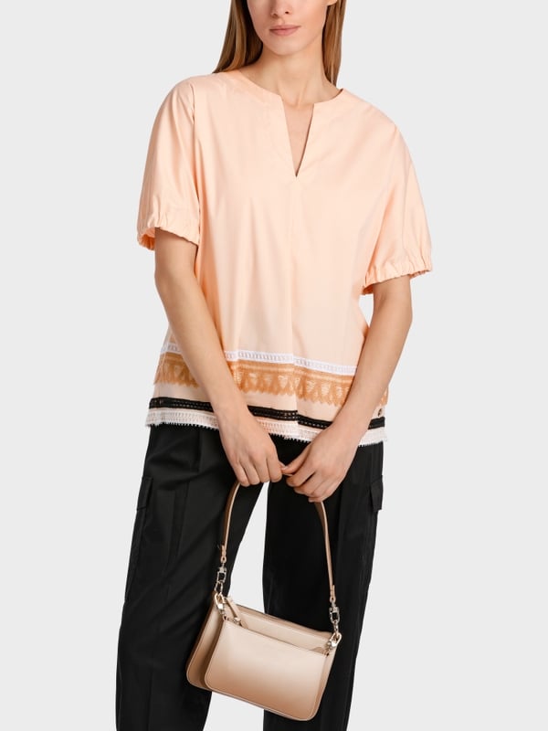 Marc Cain Weite Bluse mit Spitzendetails 50% Rabatt für begrenzte Zeit