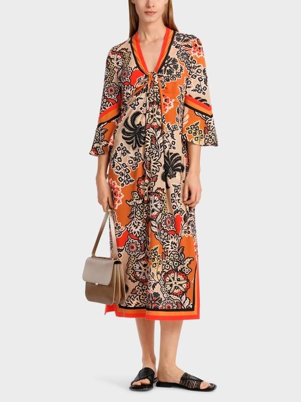 Marc Cain Midilanges Kleid im Seventies Style 50% Rabatt mit kostenlosem Versand
