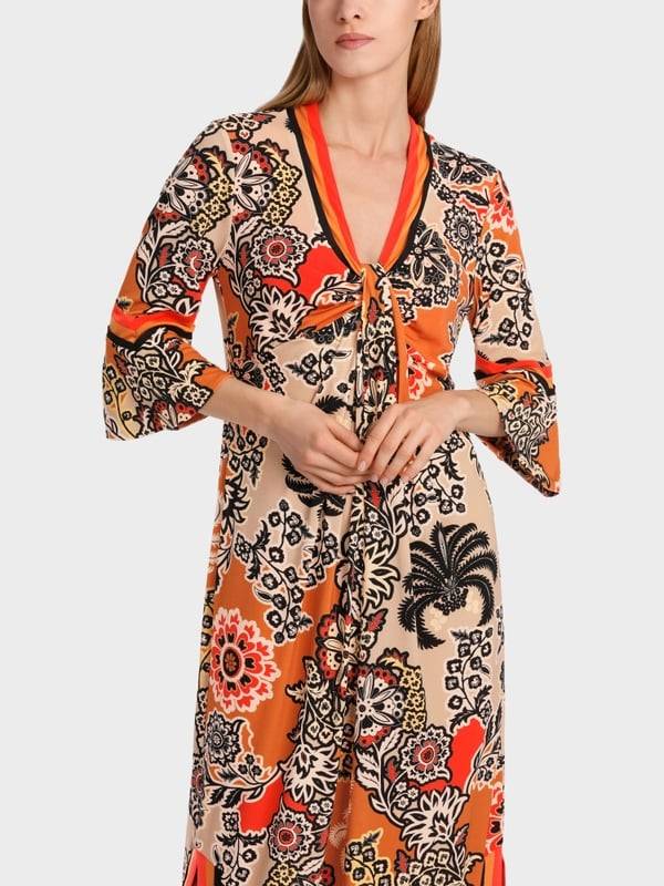 Marc Cain Midilanges Kleid im Seventies Style 50% Rabatt mit kostenlosem Versand