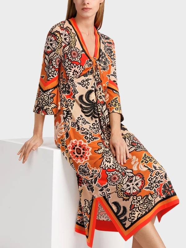 Marc Cain Midilanges Kleid im Seventies Style 50% Rabatt mit kostenlosem Versand