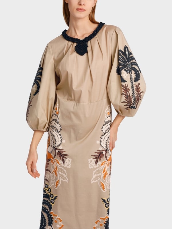 Marc Cain Midilanges, tailliertes Kleid Begrenzt auf 3 Tage
