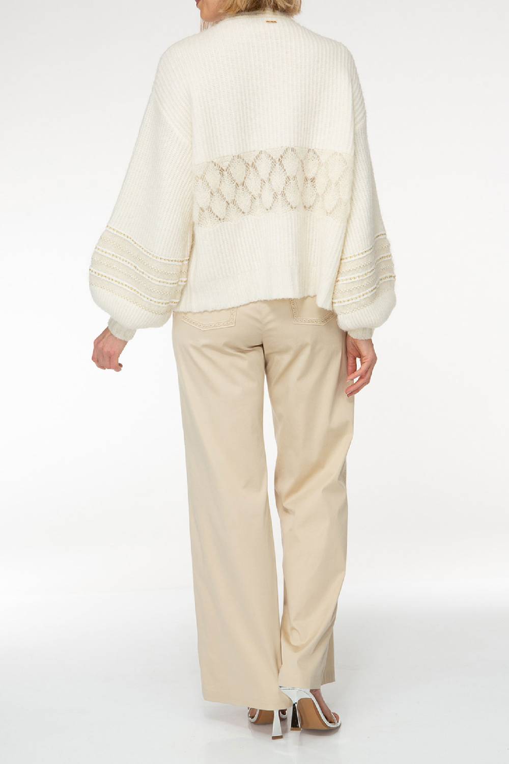 IVI GmbH SOLID KNIT Cardigan mit Zier-Crochet weiß JETZT KAUFEN