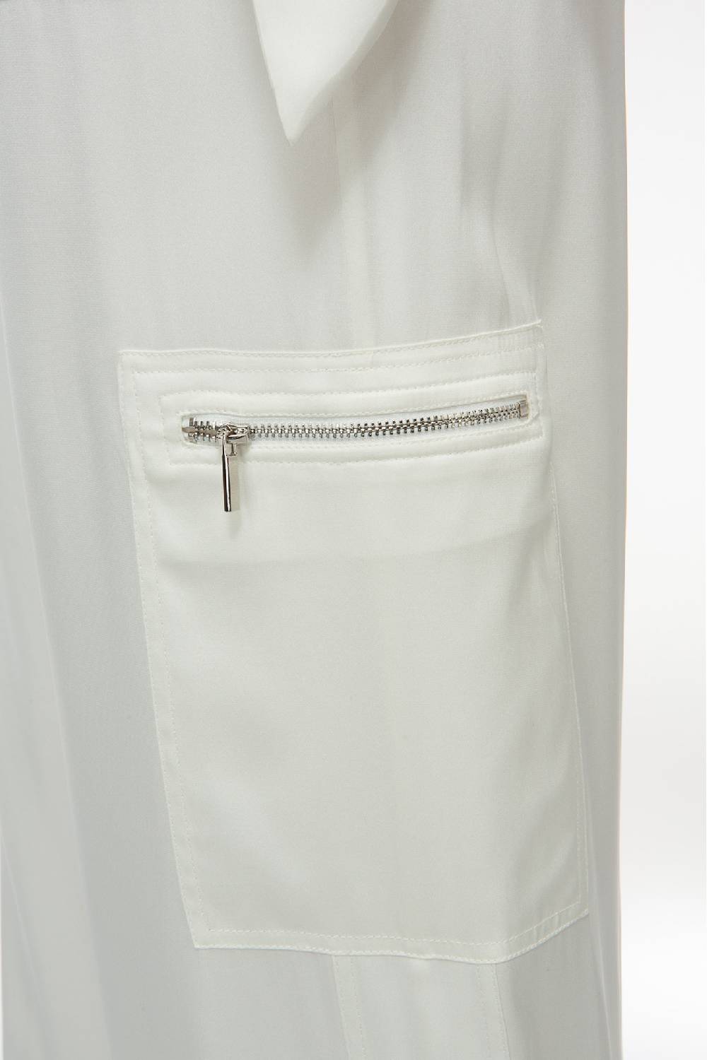 IVI GmbH SOLID SILK Seidenhose mit Cargo-Details weiß Neueste Stile