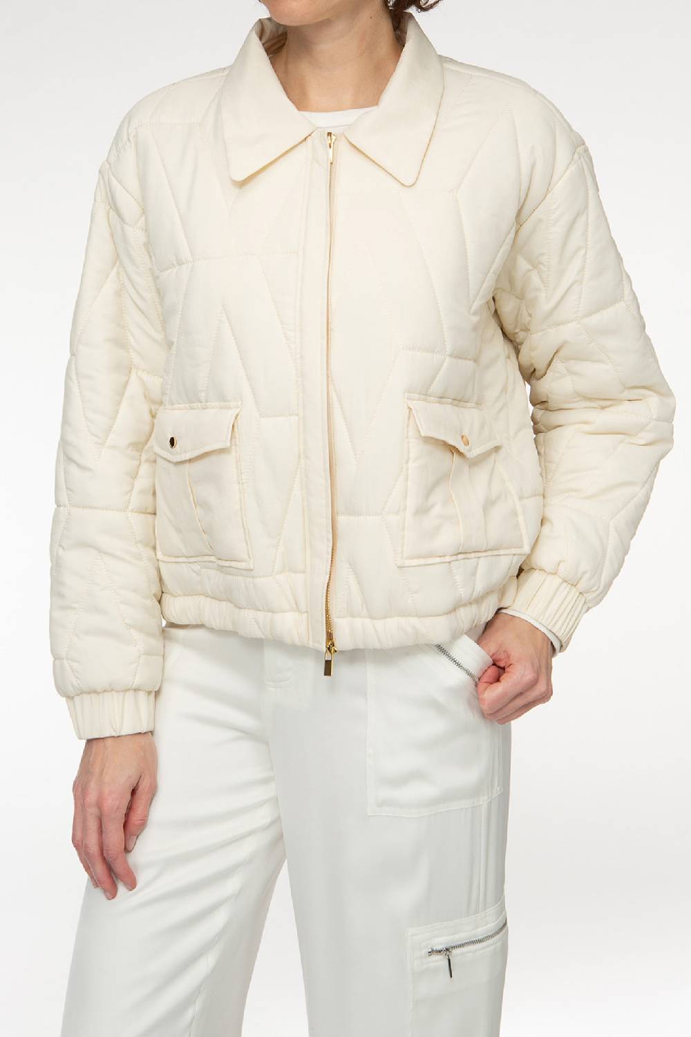 IVI GmbH PUFFER NYLON Jacke mit Signature Steppung weiß Letzter Tag