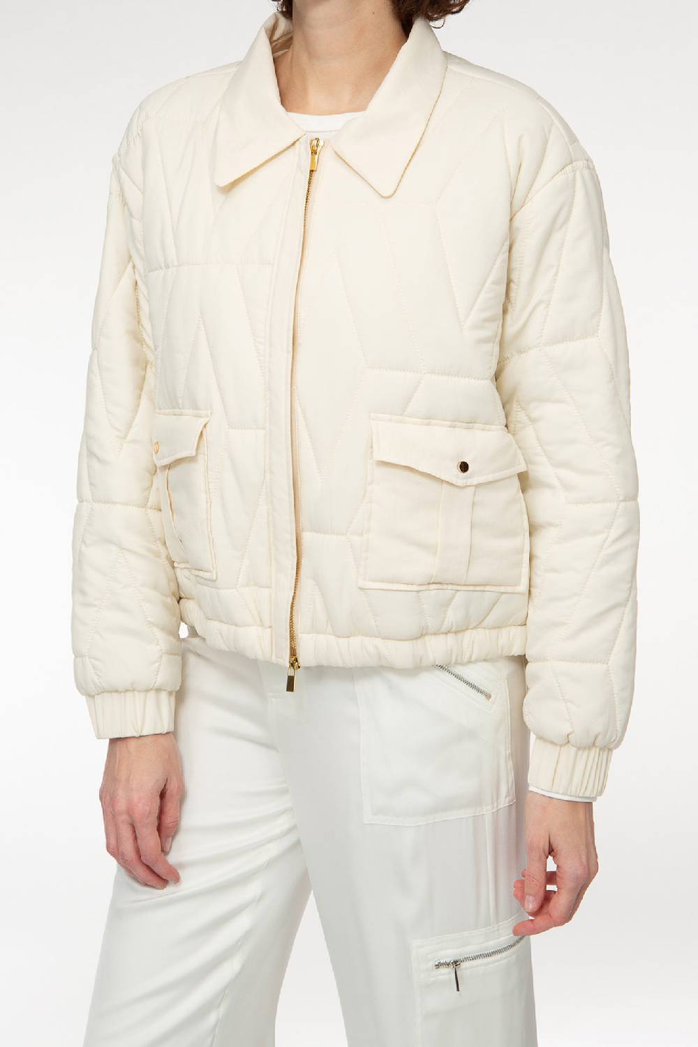 IVI GmbH PUFFER NYLON Jacke mit Signature Steppung weiß Letzter Tag