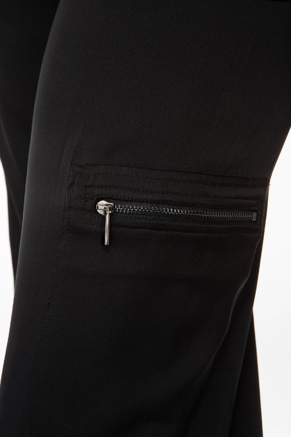IVI GmbH SOLID SILK Seidenhose mit Cargo-Details schwarz Sonderangebot der Fabrik