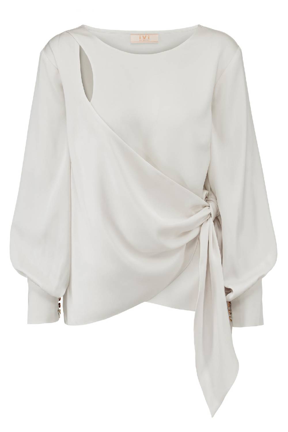 IVI GmbH SOLID SILK Seidenbluse mit Cut-Out Detail weiß Vierteljährliche Förderung