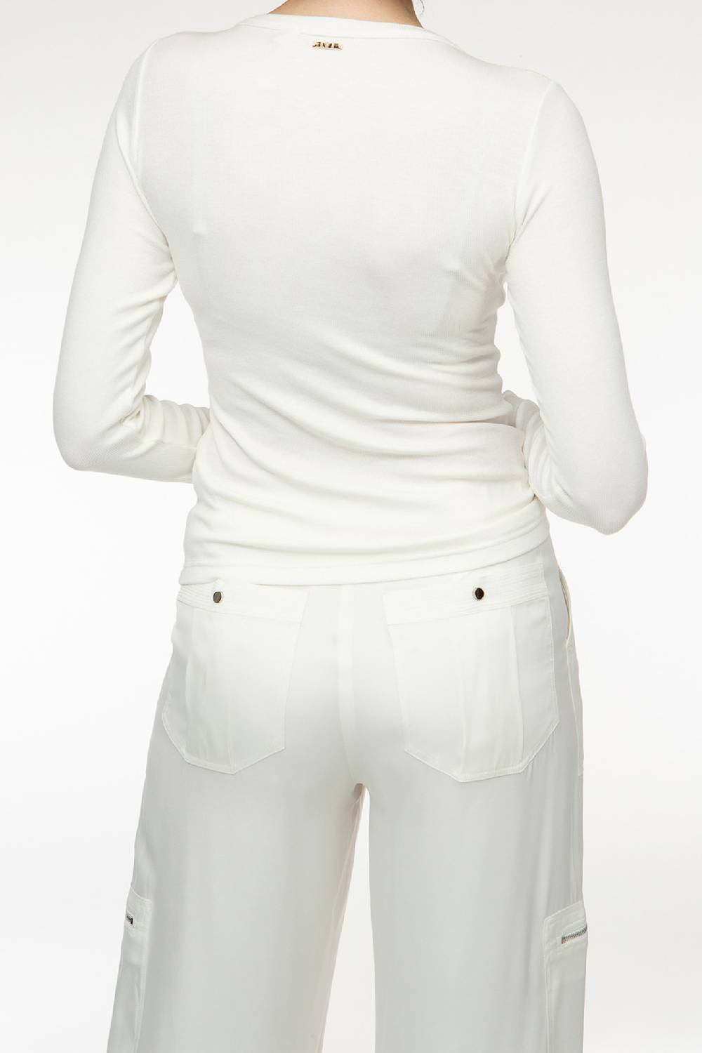 IVI GmbH ESSENTIAL Langarmshirt mit hohem Rundhalsausschnitt weiß Discount Store für neue Produkte