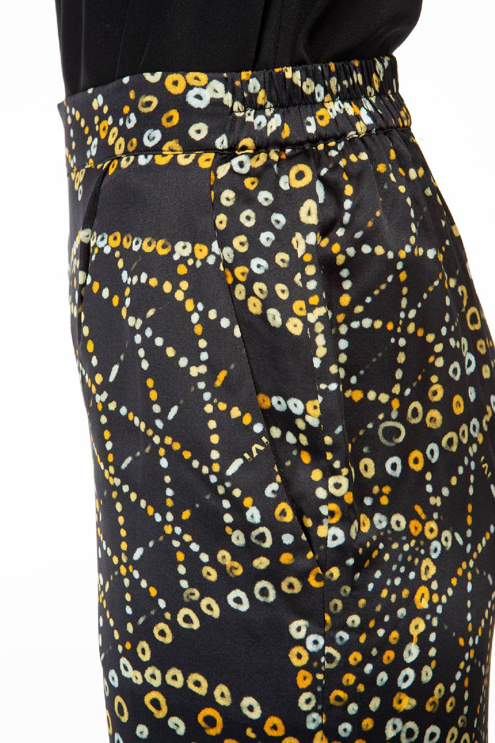 IVI GmbH RAINBOW FISH Bedruckte Hose mit weitem Bein schwarz Kostenloser Versand international