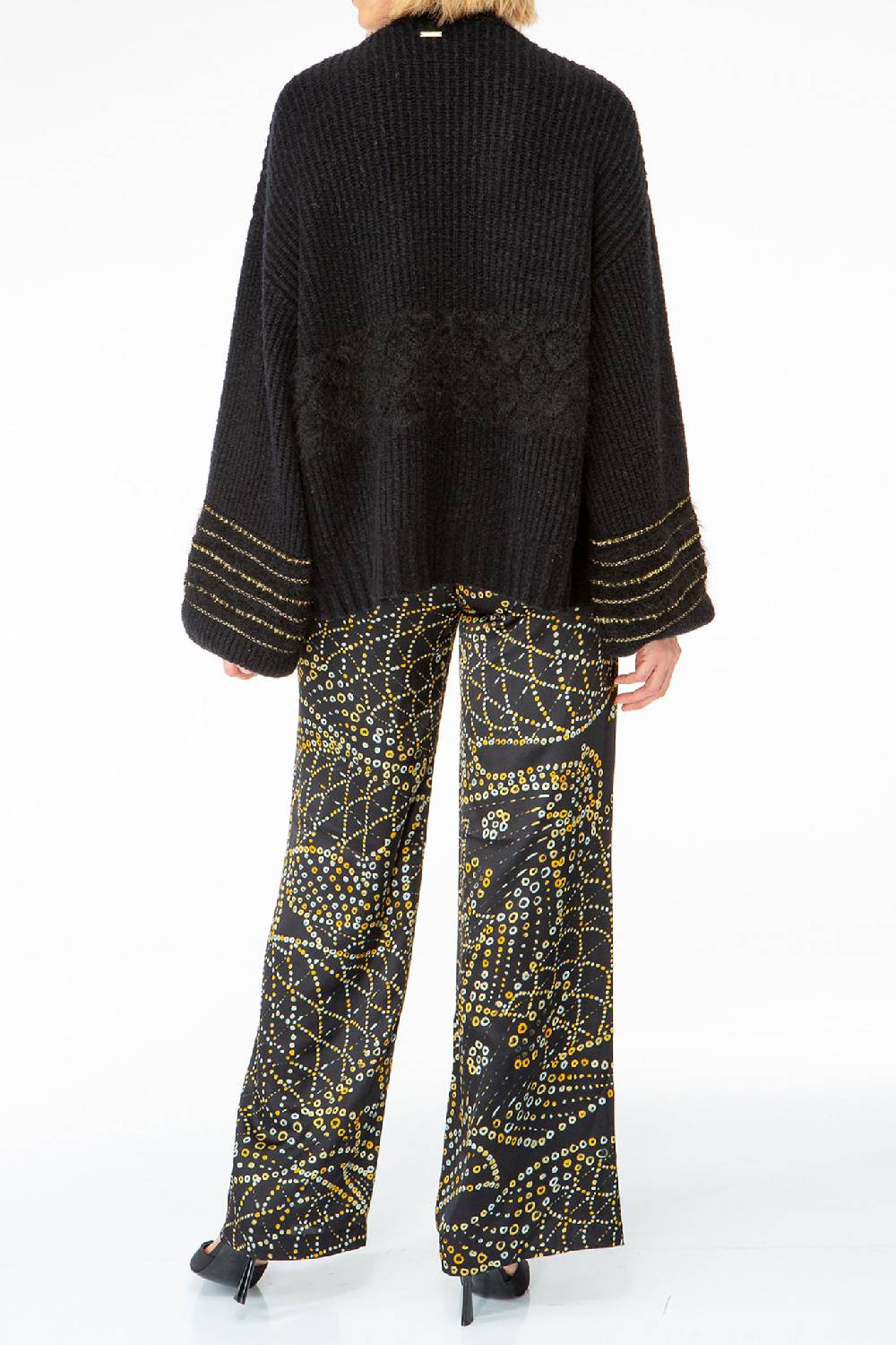 IVI GmbH SOLID KNIT Cardigan mit Zier-Crochet schwarz Fabrikladen