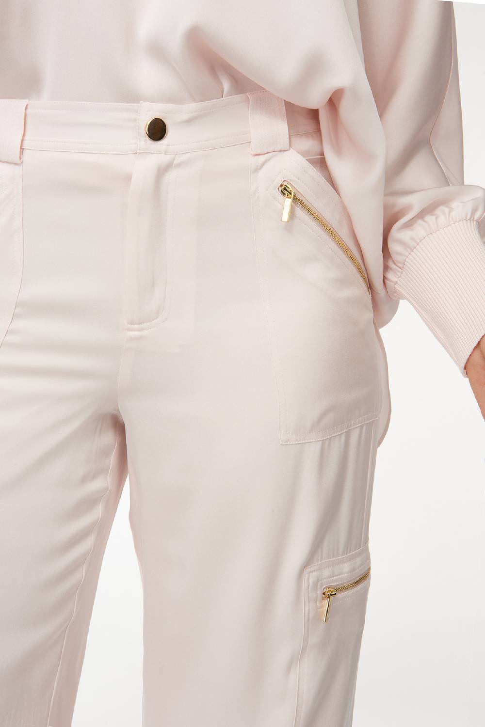 IVI GmbH SOLID SILK Seidenhose mit Cargo-Details rosé 50% Rabatt für begrenzte Zeit
