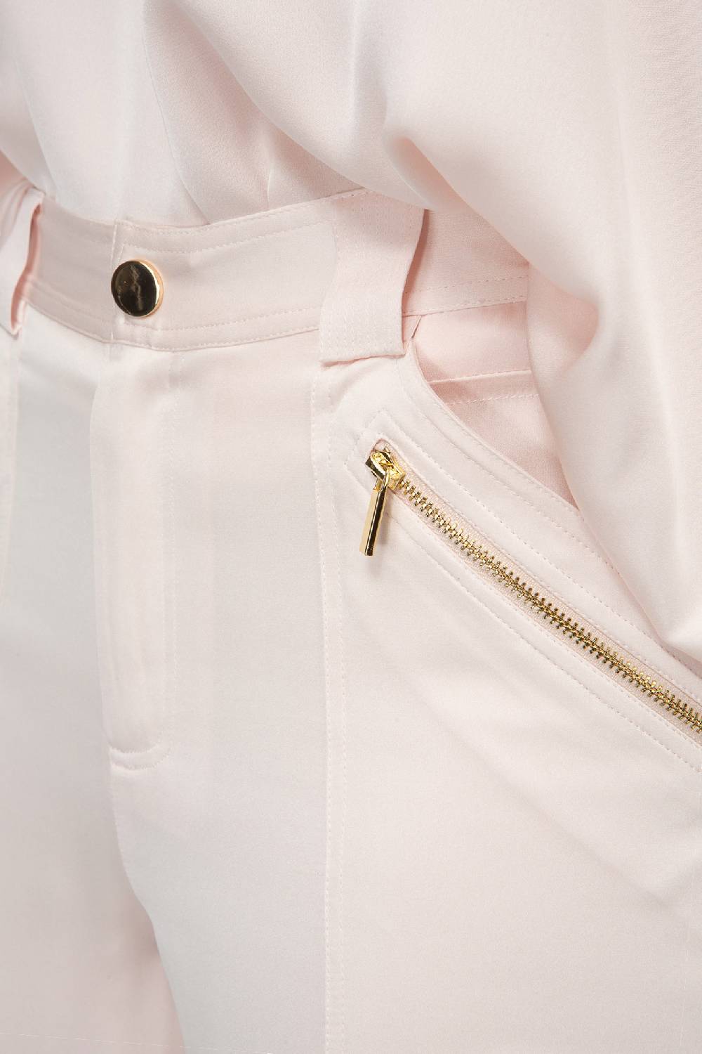 IVI GmbH SOLID SILK Seidenhose mit Cargo-Details rosé 50% Rabatt für begrenzte Zeit