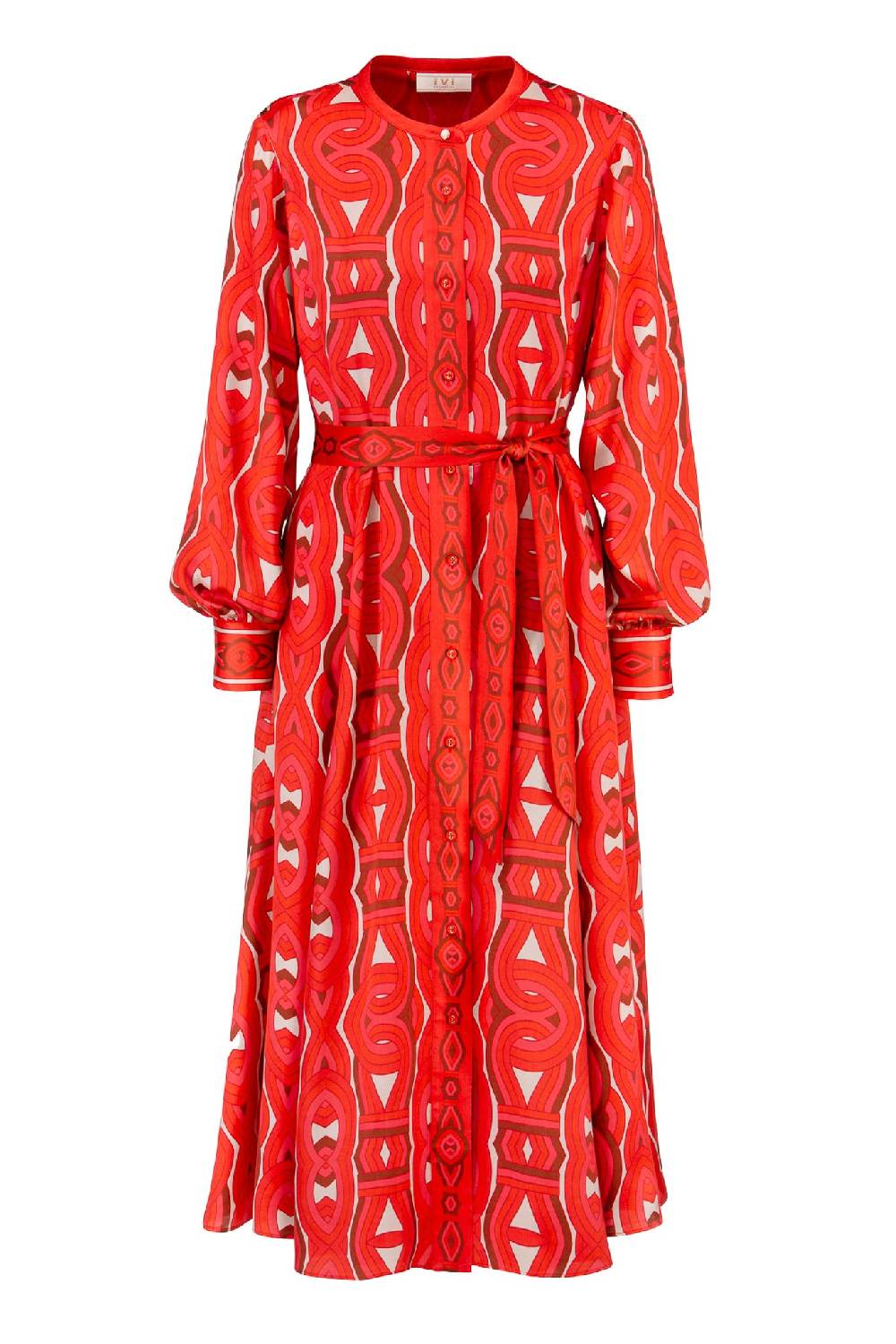 IVI GmbH GRACE Midi Kleid mit Print rot Auslauf