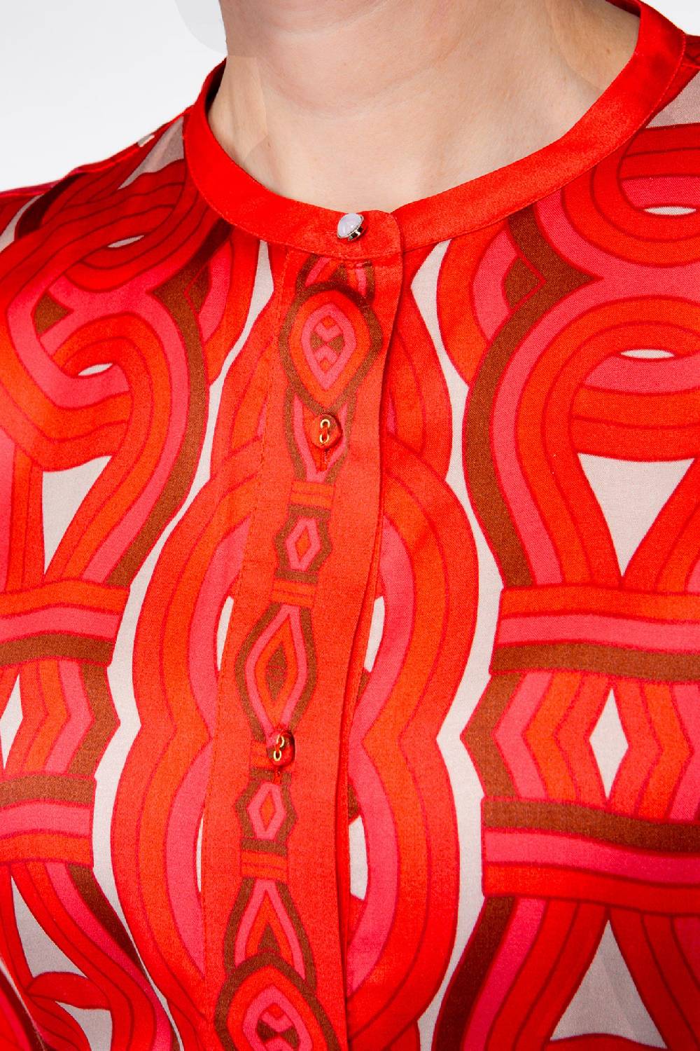 IVI GmbH GRACE Midi Kleid mit Print rot Auslauf