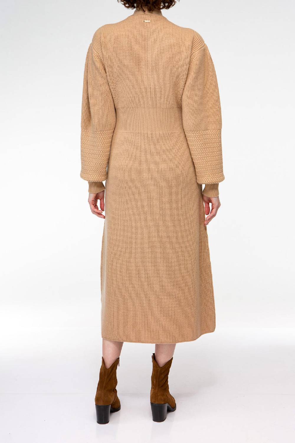 IVI GmbH SOLID KNIT Kleid im Struktur-Mix camel im Angebot